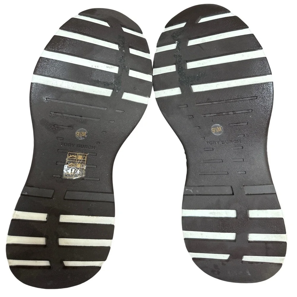 Tory Burch Kick Trainer Houndstooth Sneakers Brown Black Womens Size‎ 9.5 Preppy